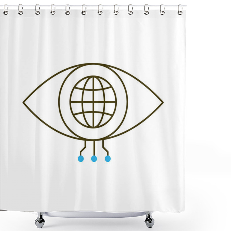 Personality  Global AI Visual Eye For Pattern Detection Vector Icon Design, Detection, Visual Systems, Digital Vision, Automation Shower Curtains