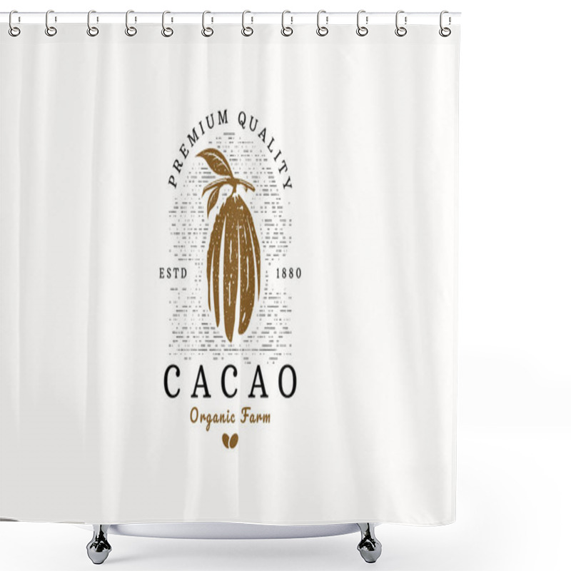 Personality  Cacao Logo Icon Design Template Flat Vector Shower Curtains