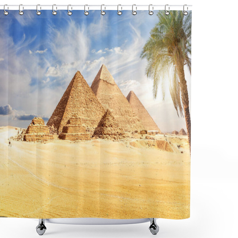 Personality  Giza Pyramids Main View, Wonder Of The World Of Egypt Shower Curtains