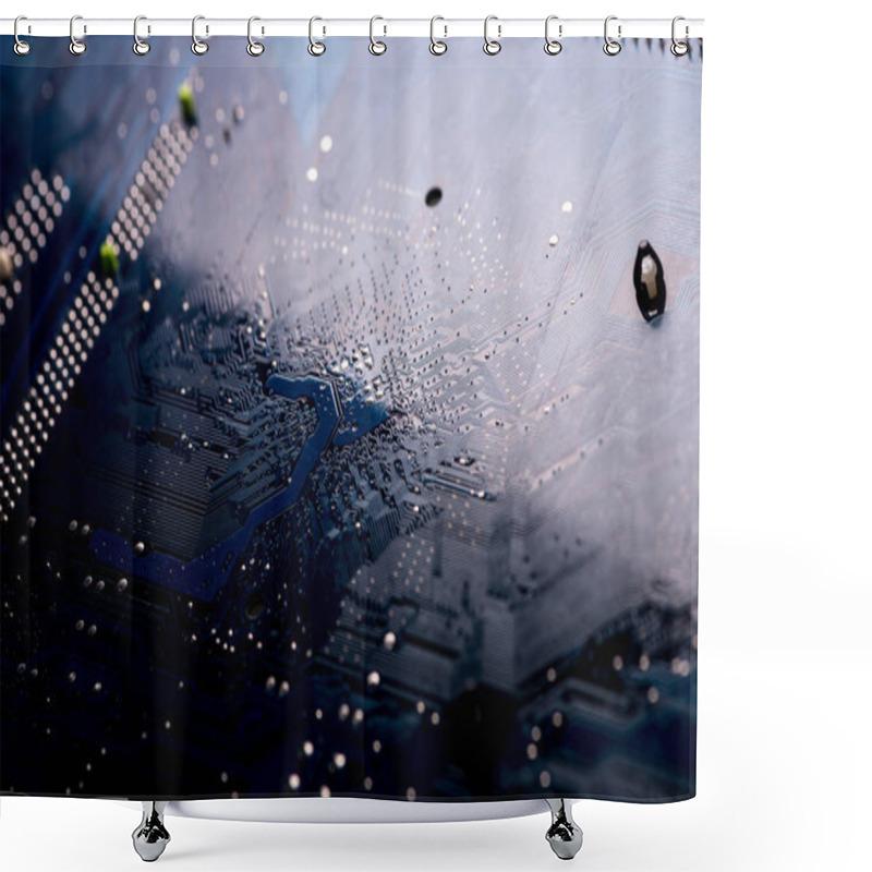 Personality  Closeup View Of Electronic Mother Board Shower Curtains