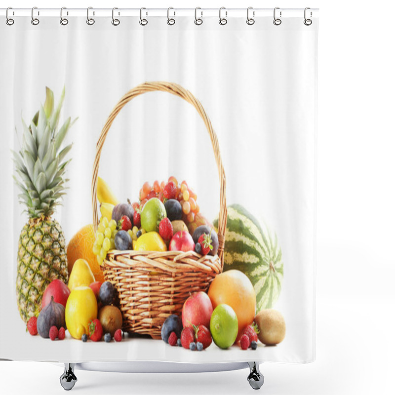 Personality  Ripe And Tasty Fruits Isolated Shower Curtains