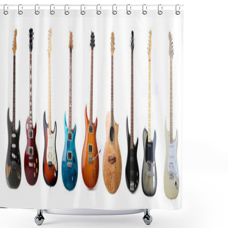 Personality  Set Of Electric Guitars Shower Curtains