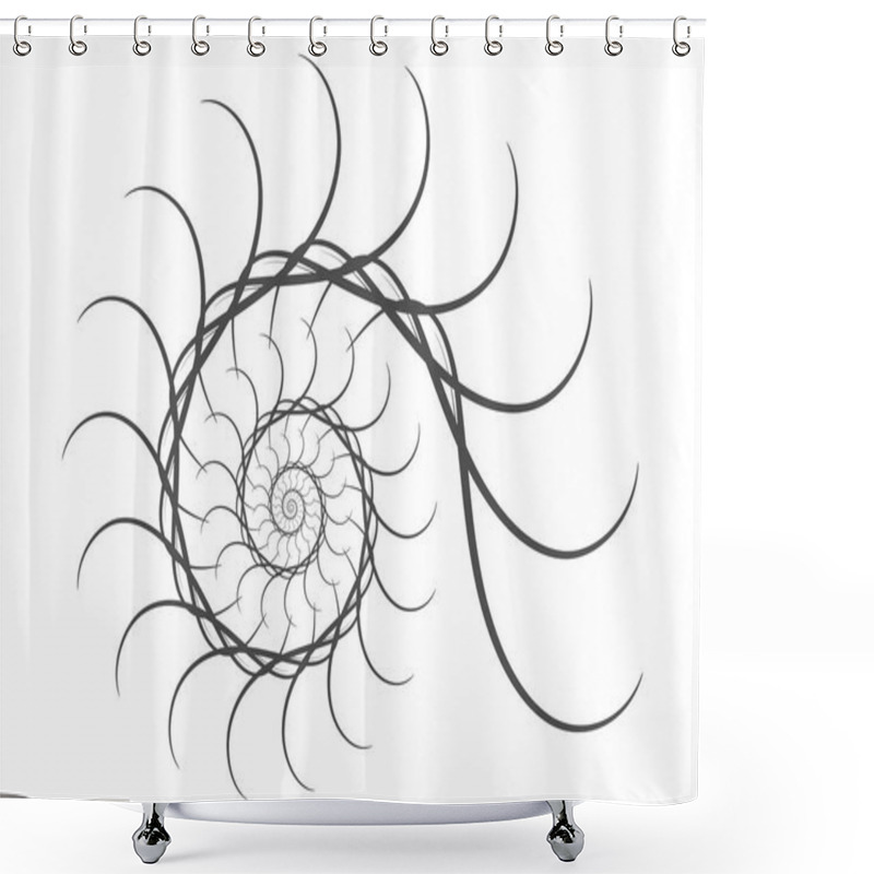 Personality  Spiral Vector Design Elements. Abstract Lines Black And White. S Shower Curtains