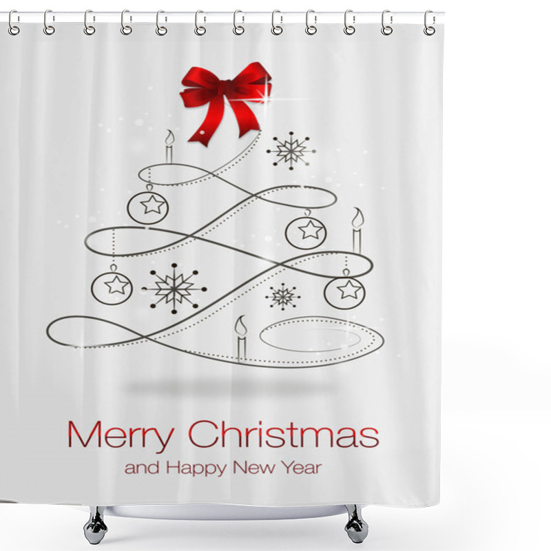 Personality  Postcard With The Image Of Christmas Trees Shower Curtains