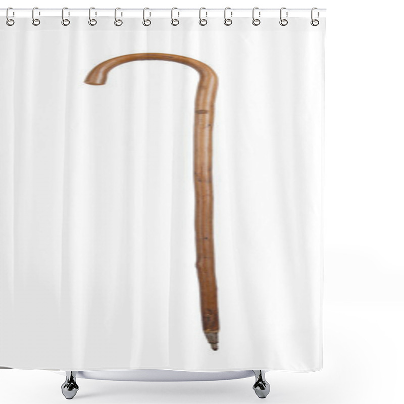 Personality  Old Walking Stick Isolated On White Shower Curtains