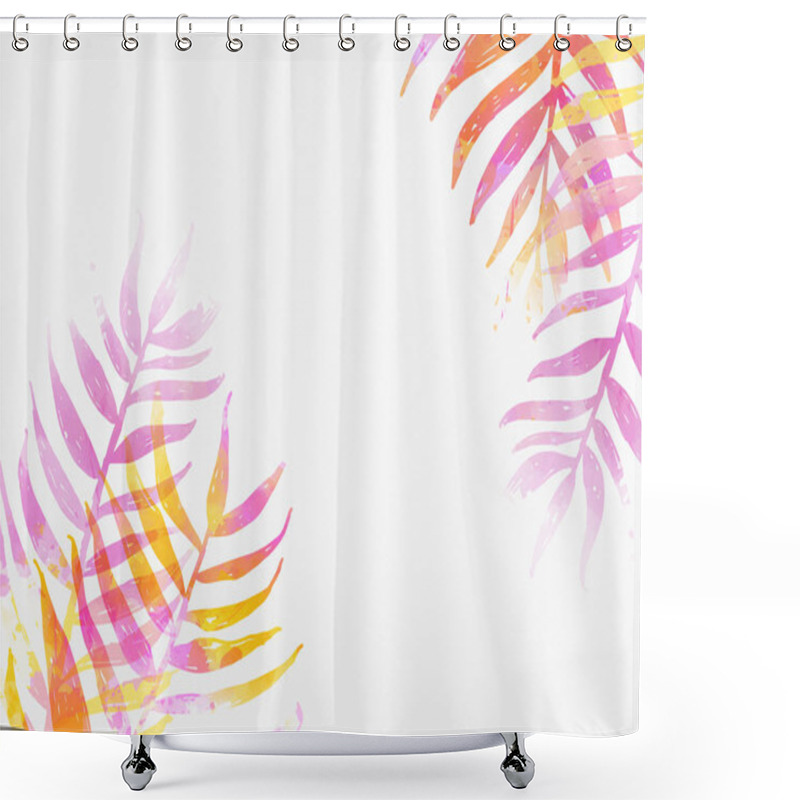 Personality  Tropical Abstract Background With Palm Leaves Shower Curtains