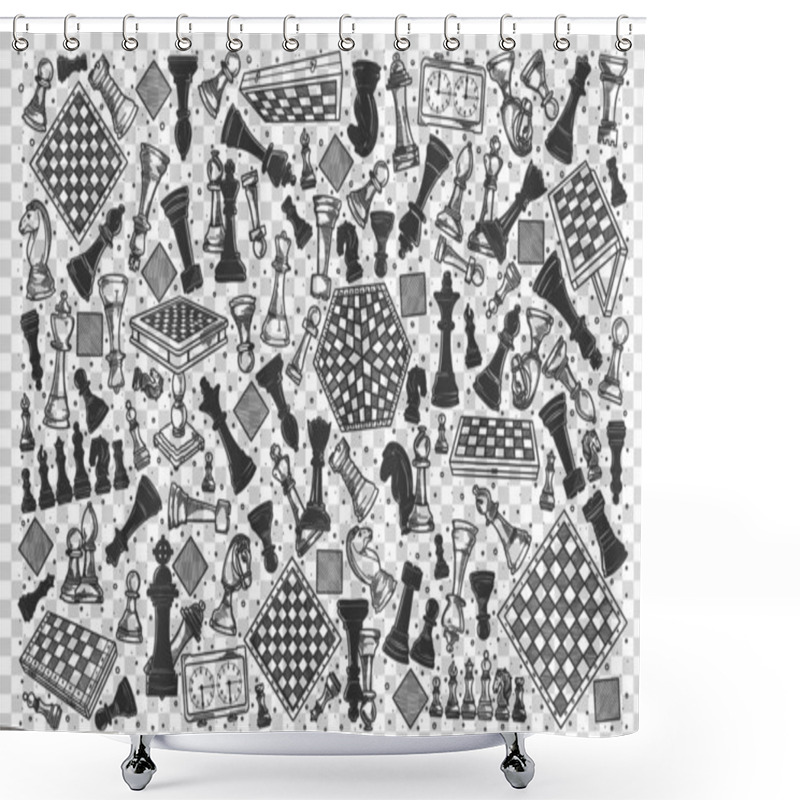 Personality  Chess Doodle Set Shower Curtains