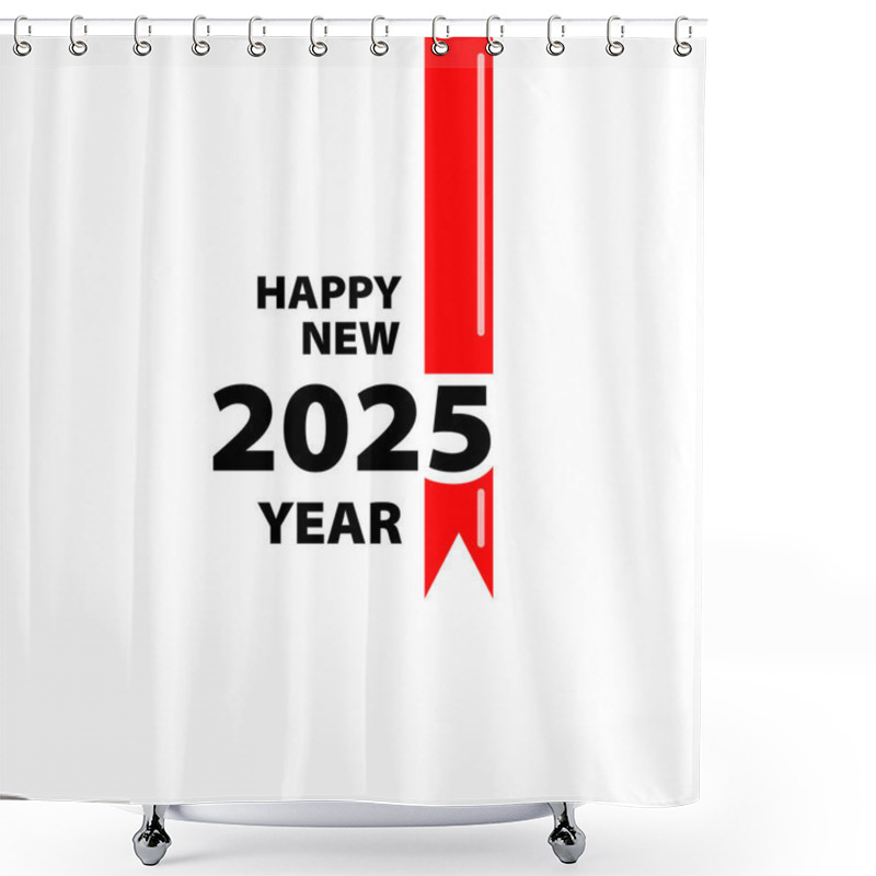 Personality  2025 Abstract Happy New Year Poster, Background. Vector Shower Curtains