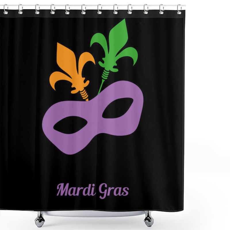 Personality  Mardi Gras Mask. Vector Card Invitation Design. Shower Curtains