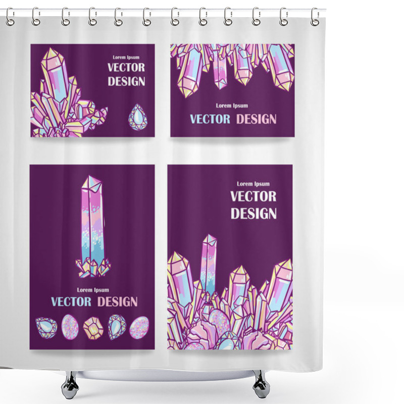 Personality  Banners And Business Cards With Crystals Shower Curtains