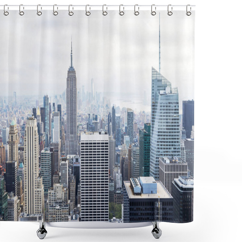 Personality  New York City Skyline. Manhattan Skyscrapers Panorama Shower Curtains