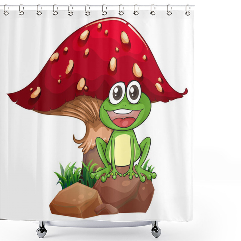 Personality  A Frog And A Mushroom Shower Curtains