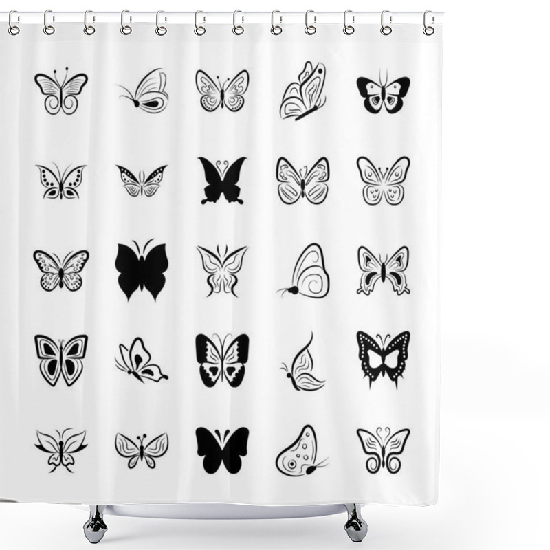 Personality  Butterfly Symbols Icon Pack Shower Curtains