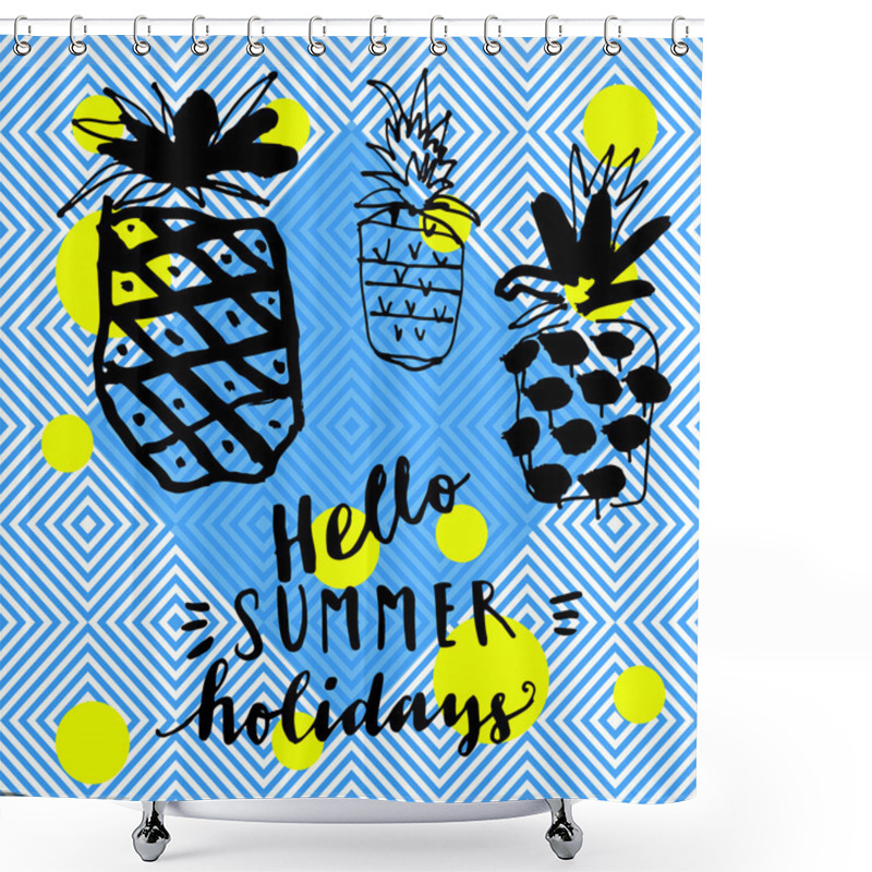 Personality  Hello Summer Holidays.  Shower Curtains