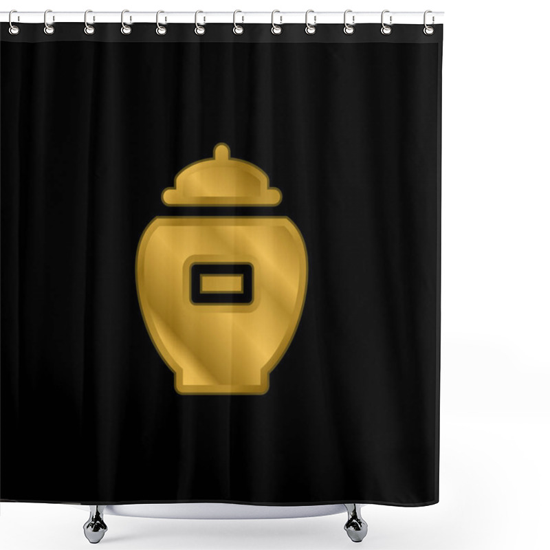 Personality  Ash Gold Plated Metalic Icon Or Logo Vector Shower Curtains