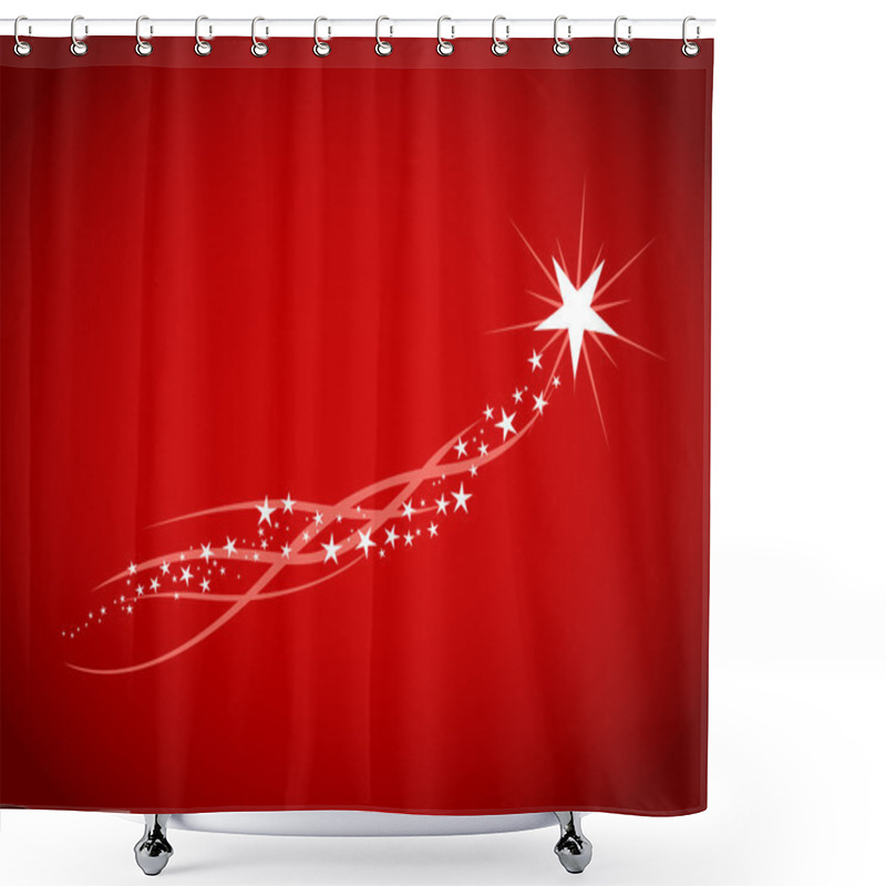 Personality  Shiny Stars Isolated On Red Background Shower Curtains