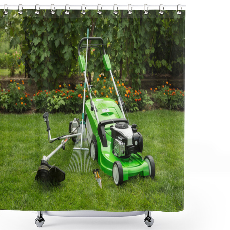 Personality  Outdoor Shot Of Garden Equipment. Shower Curtains