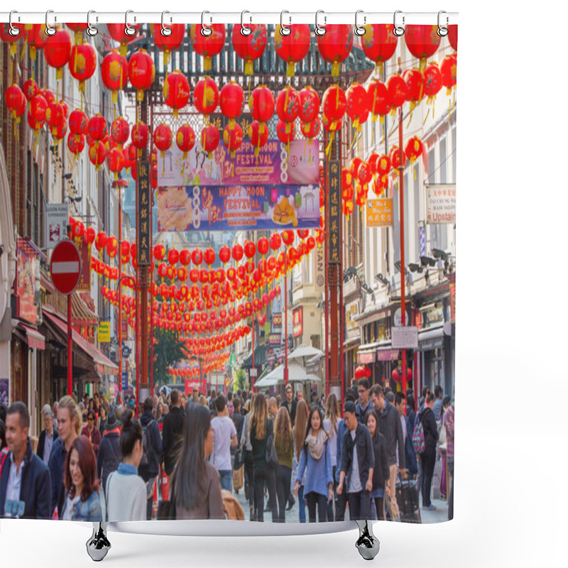 Personality  China Town Is Decorated By Chinese Lanterns, London. UK Shower Curtains