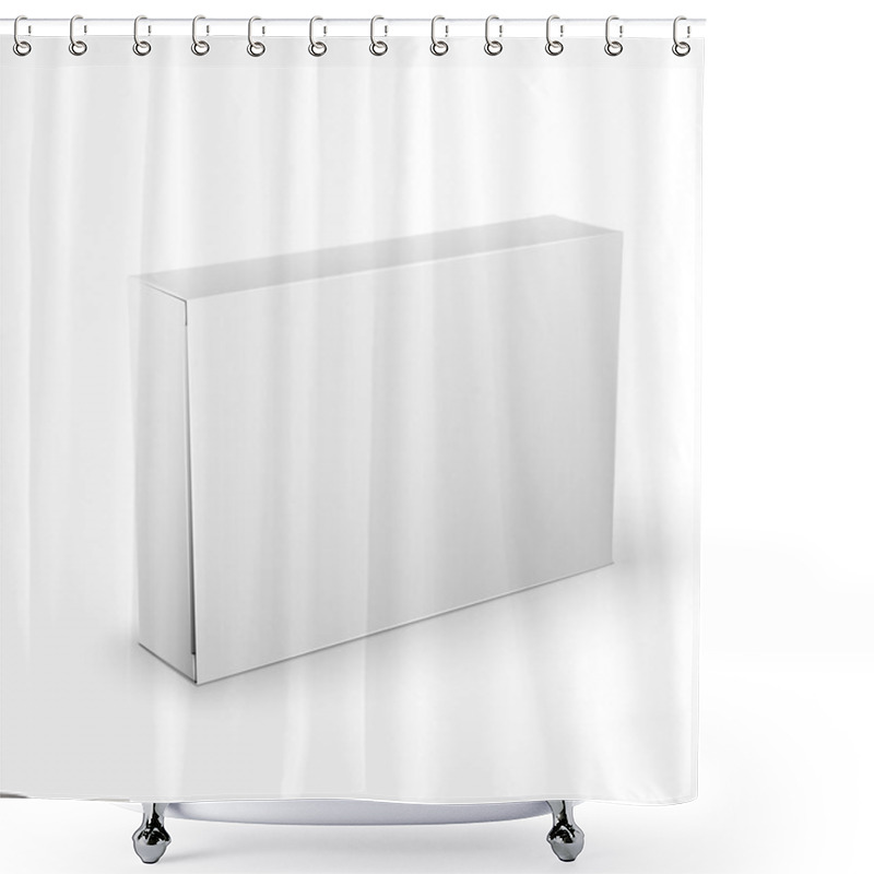 Personality  White Product Package Box Mock Up Template Shower Curtains