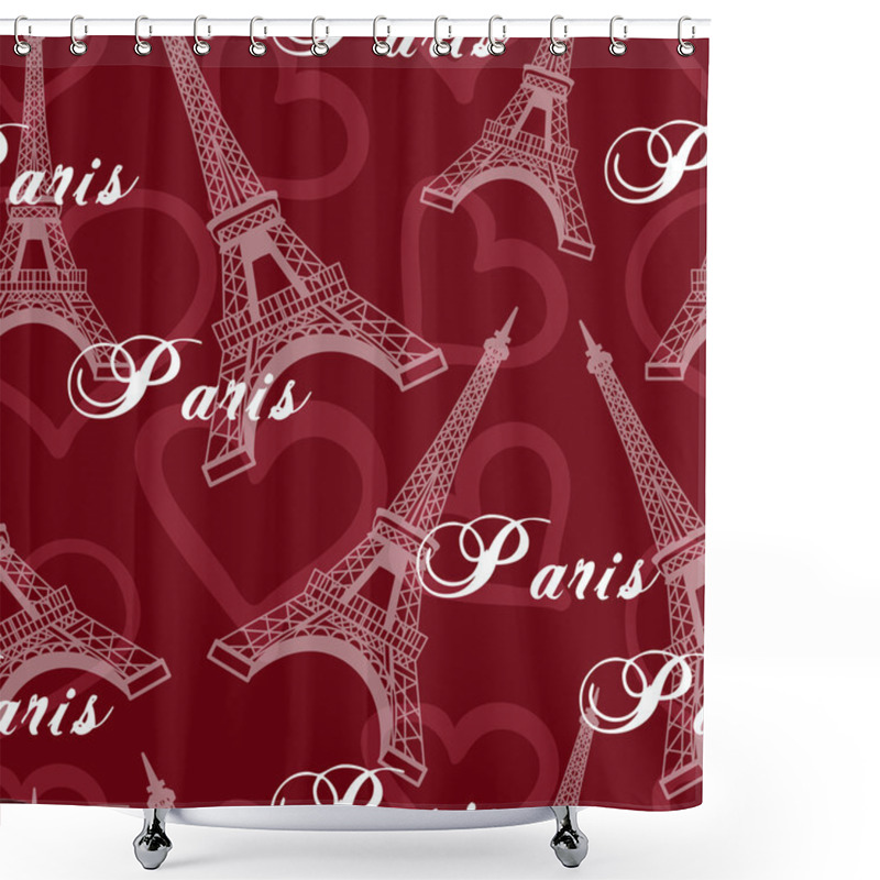 Personality  Seamless Eiffel Tower Background Pattern Shower Curtains