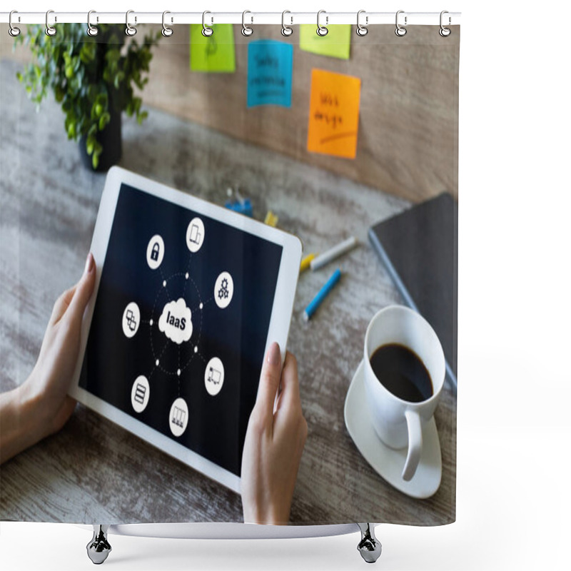 Personality  Iaas - Infrastructure As A Service. Internet And Technology Concept On Screen. Shower Curtains