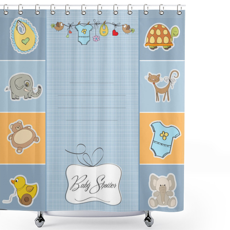 Personality  Baby Boy Shower Card Shower Curtains