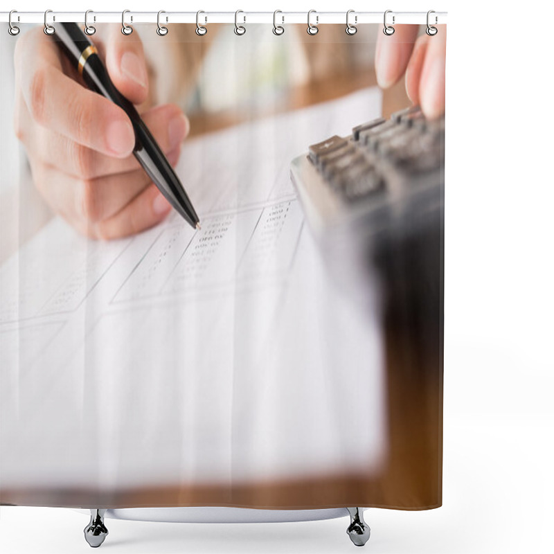 Personality  Accountant Working On Report Shower Curtains