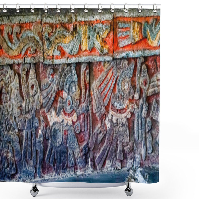 Personality  Ancient Aztec Eagle Warriors Palace Templo Mayor Mexico City Mex Shower Curtains