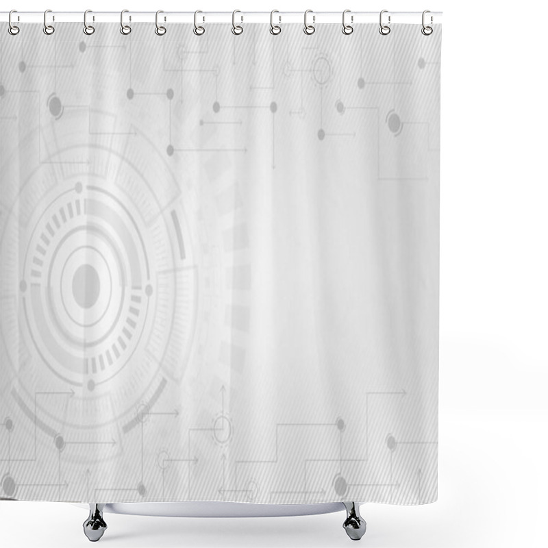 Personality  Round Shape User Interface With Arrows And Connection Lines. Vector Technology Concept Shower Curtains