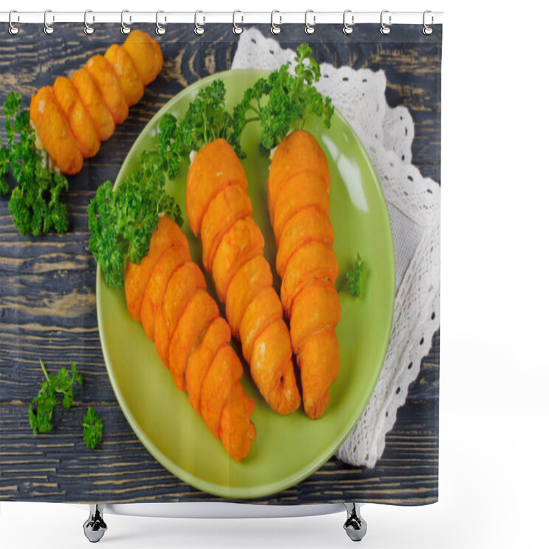 Personality  Puff Pastry Appetizer Carrots Shower Curtains