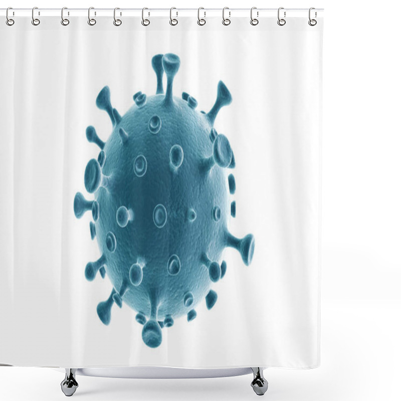 Personality  Virus On White Background.3d Render Shower Curtains