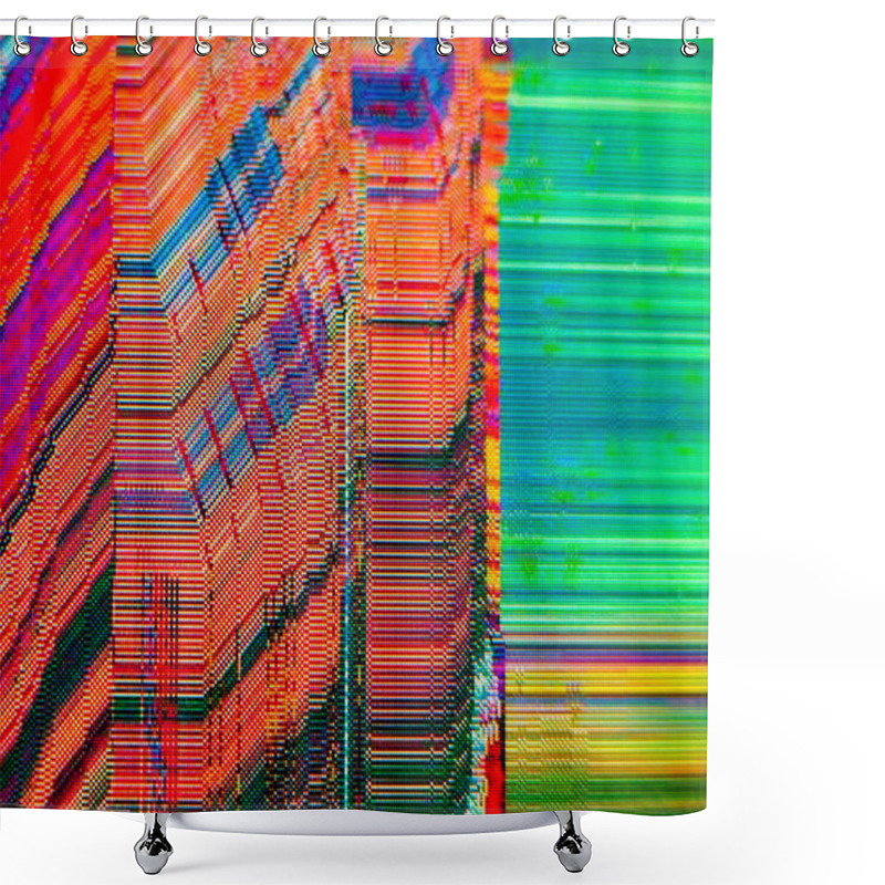 Personality  Abstract Glitch Background Shower Curtains