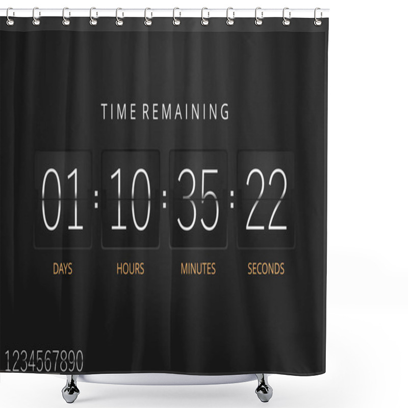 Personality  Flip Countdown Timer Template. Vector. Shower Curtains