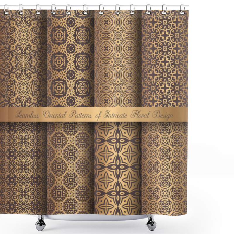 Personality  Golden Arabesque Patterns Shower Curtains