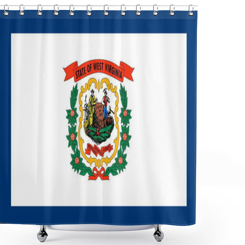 Personality  Official Large Flat Flag Of West Virginia Horizontal Shower Curtains