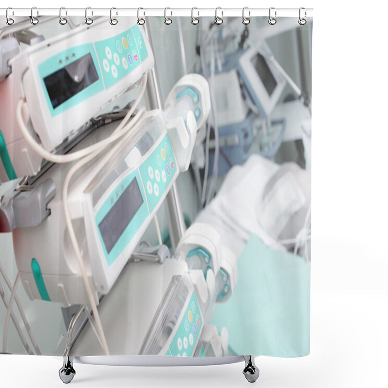 Personality  Medical Equipment In The ICU Ward Shower Curtains