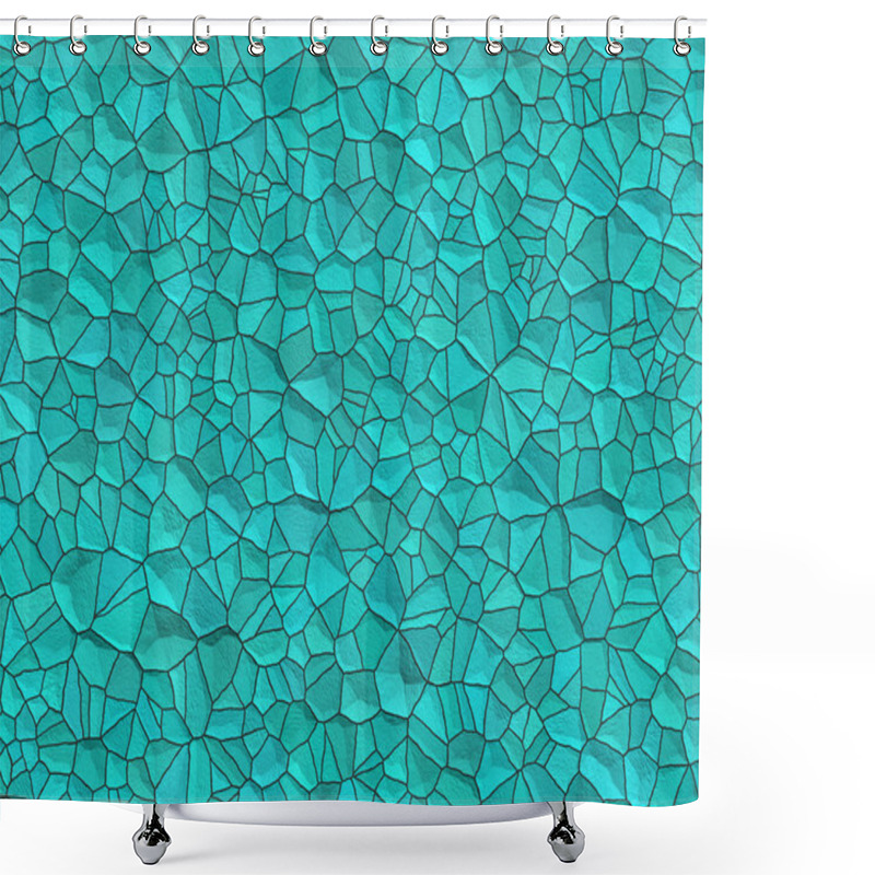 Personality  Texture Of Polished Wet Turquoise Gemstones Shower Curtains