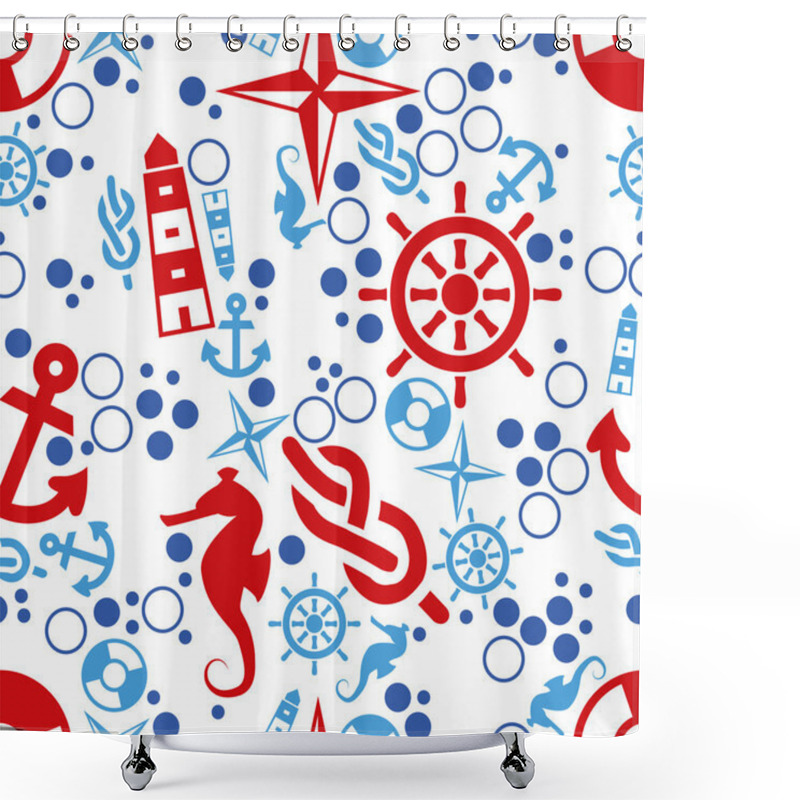 Personality  Marine Seamless Pattern Shower Curtains