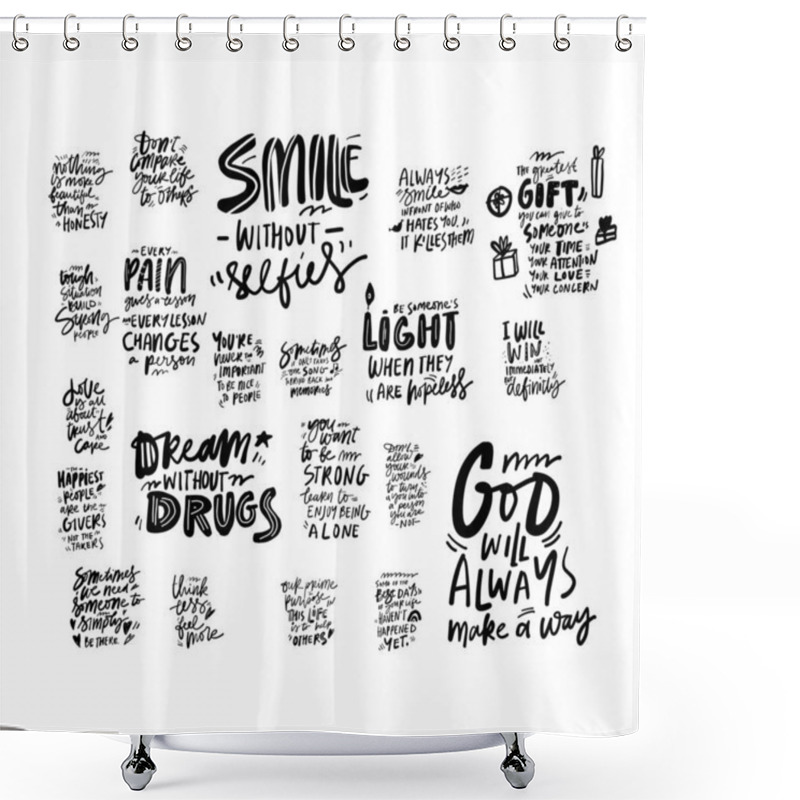 Personality  Inspiration Motivational Quotes. T-shirt Printing Design, Typography Graphics.  Shower Curtains