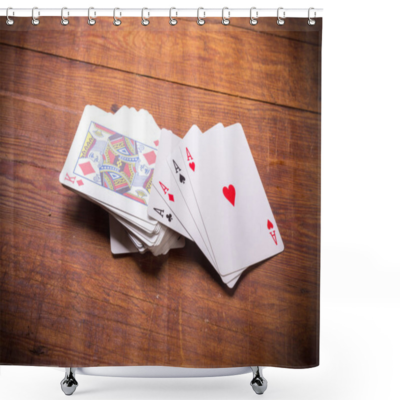 Personality  Four Aces Playing Cards  Shower Curtains