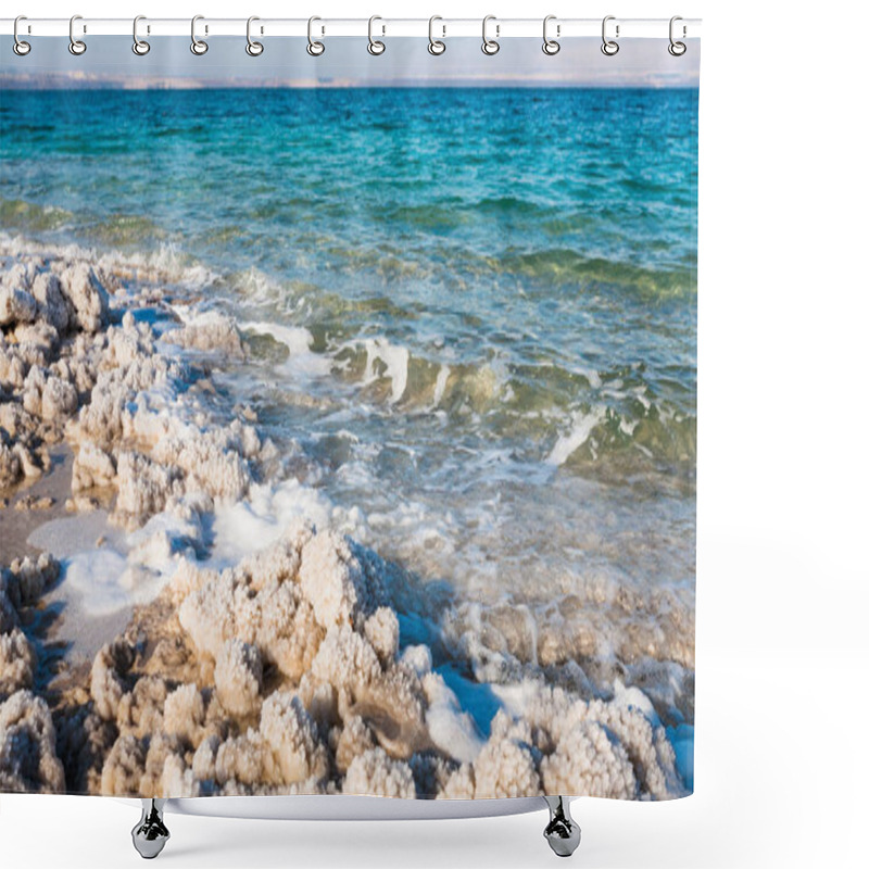 Personality  Shore Of Dead Sea In Sunny Winter Day Shower Curtains