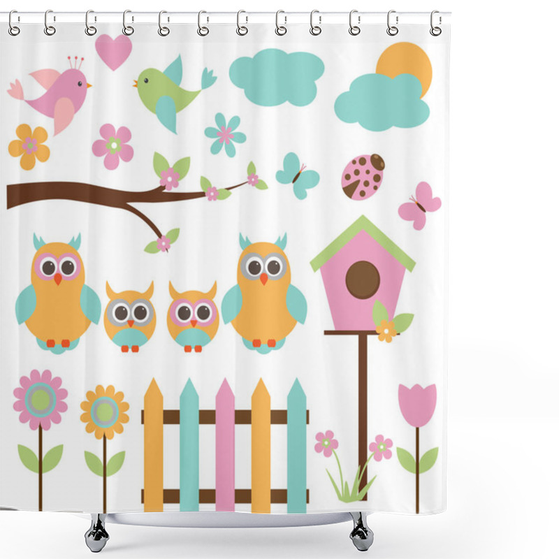 Personality  Vector Set On The Theme Of Family. Shower Curtains