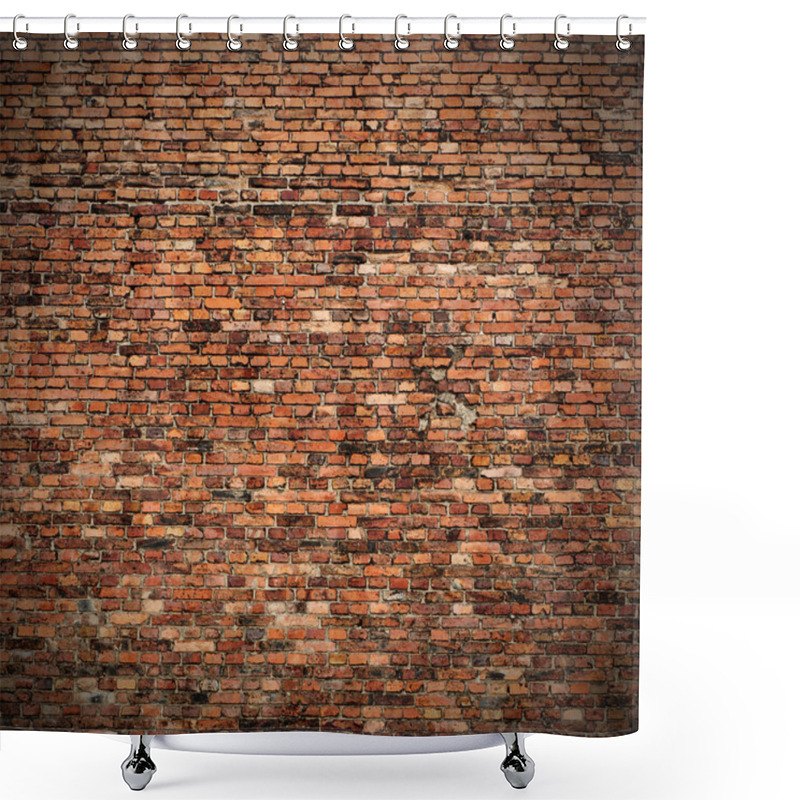 Personality  Red Brick Wall Texture Grunge Background With Vignetted Corners To Interior Design Shower Curtains