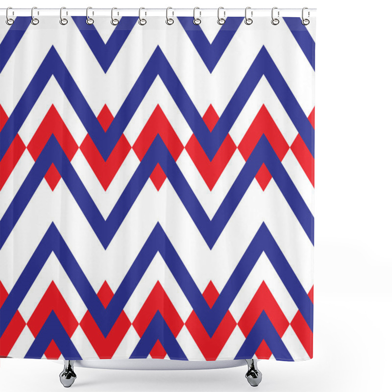 Personality  Seamless Geometric Zigzag Pattern Background Shower Curtains