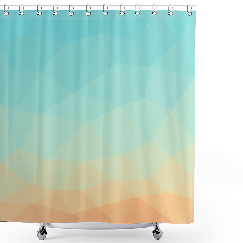 Personality  Low Polygon Background Polygon Smooth Gradient From Blue To Yell Shower Curtains