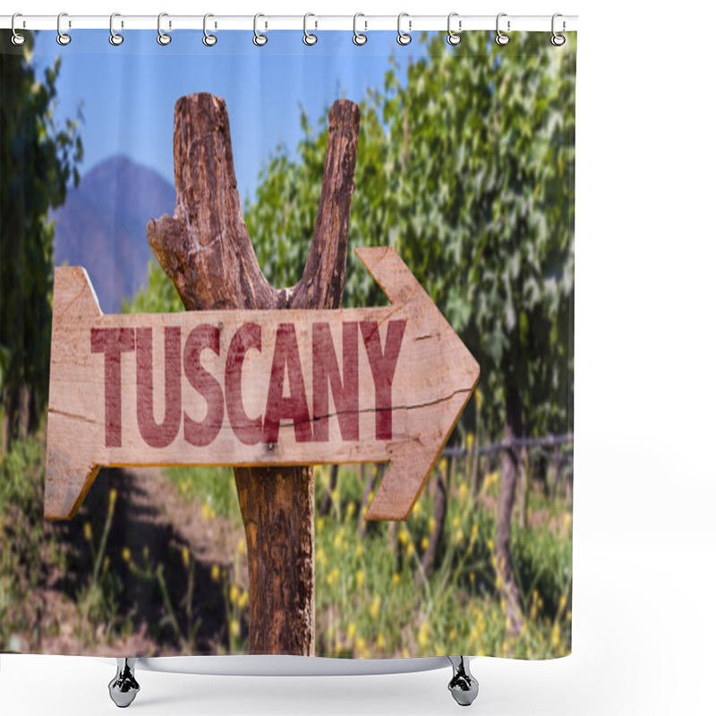 Personality  Tuscany Wooden Sign Shower Curtains