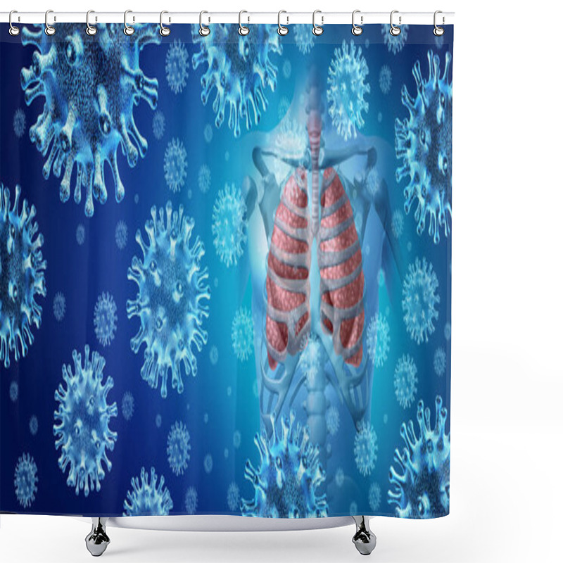 Personality  Respiratory Pneumonia Outbreak As Virus Pathogen Spreading As A Lung Infection And Human Lung Infections Or Respiratory Inflammation Disease As Influenza Flu Outbreak Or Pulmonary Inflammatory Illness. Shower Curtains