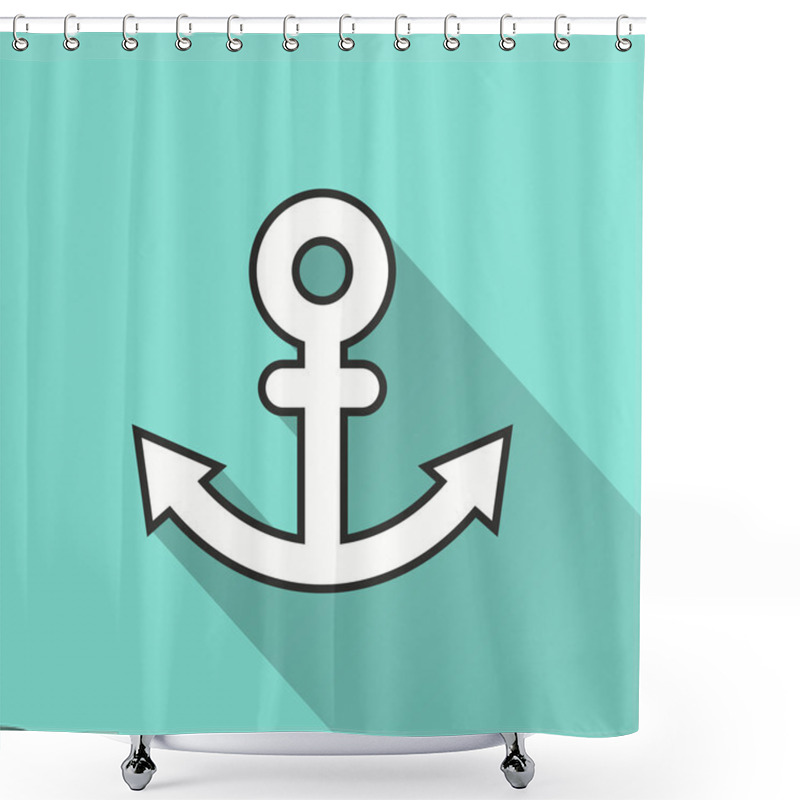 Personality  Anchor - Vector Icon. Shower Curtains