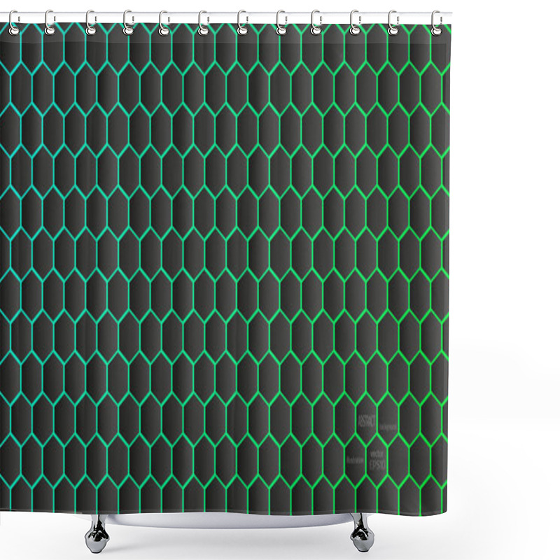 Personality  Abstract Geometric Background From Hexagons Vector Shower Curtains