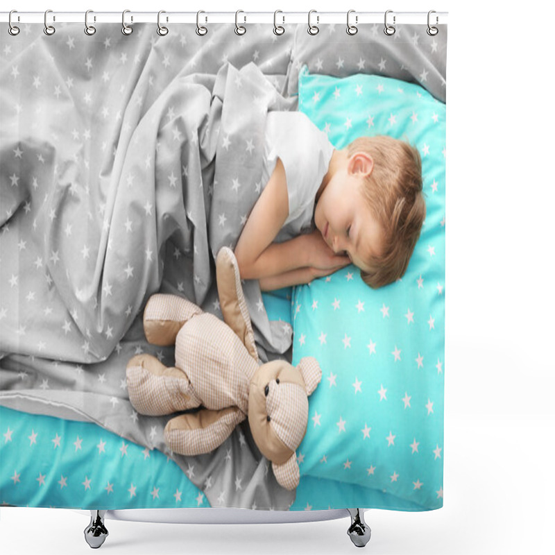 Personality  Adorable Little Boy Sleeping  Shower Curtains